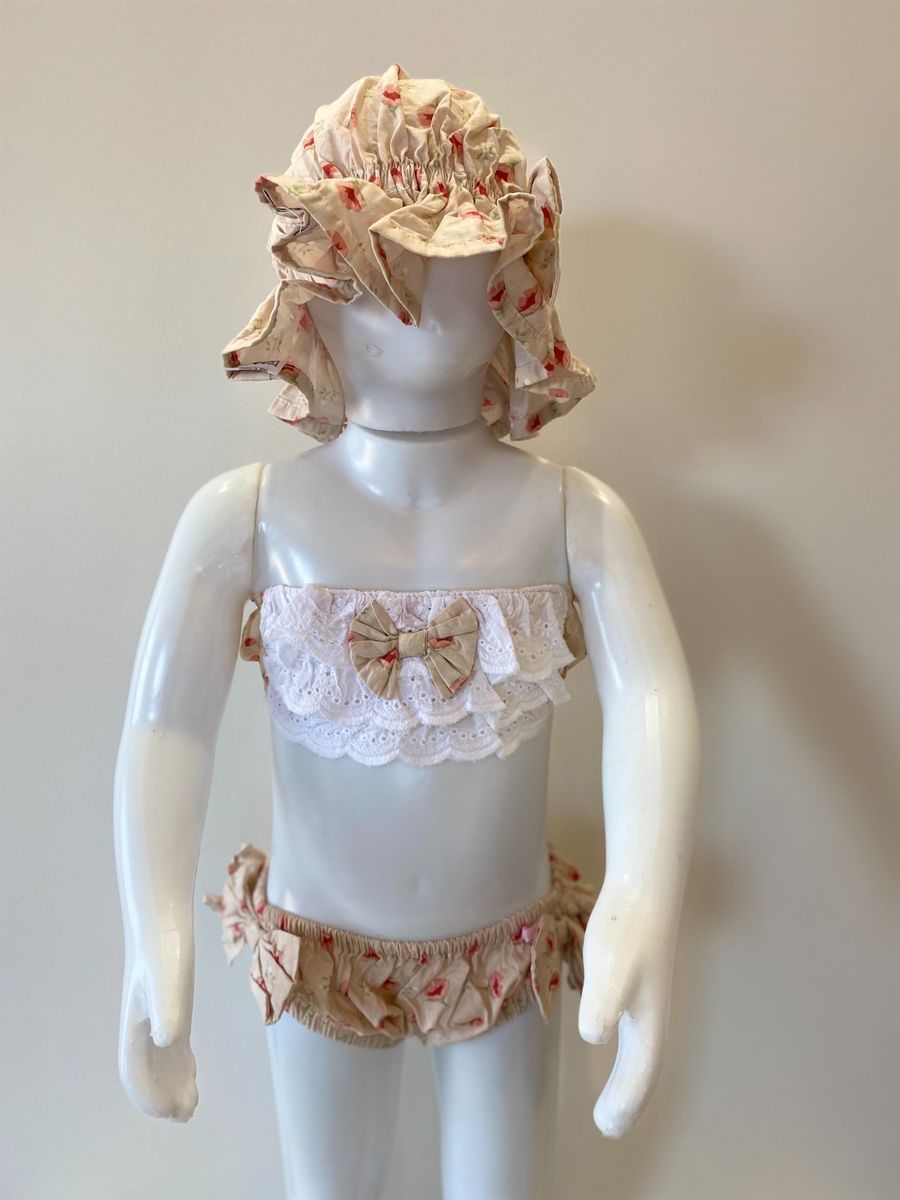 Conjunto de Banho Roana Floral Nude Roupa Infantil para Bebê Roana