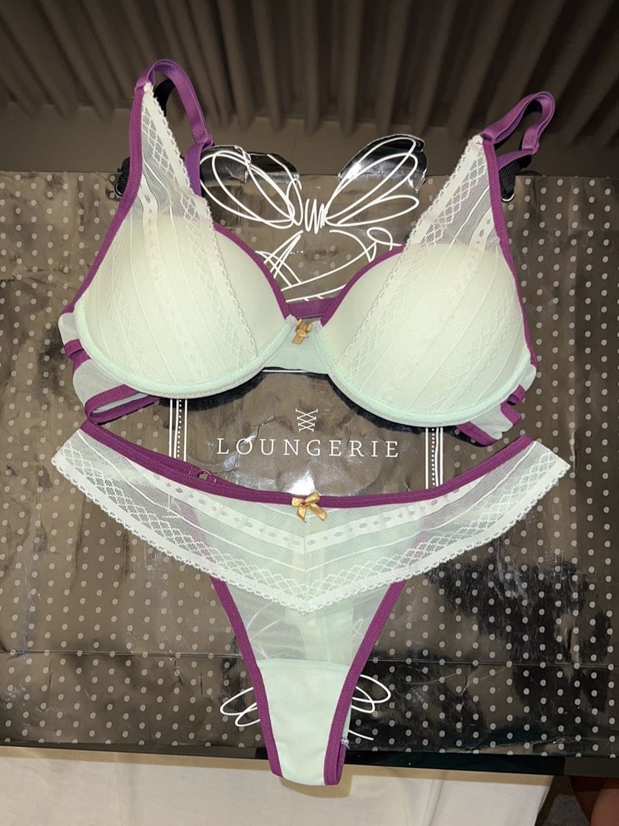 Conjunto de Calcinha e Sutiã Loungerie Lingerie Feminina Loungerie