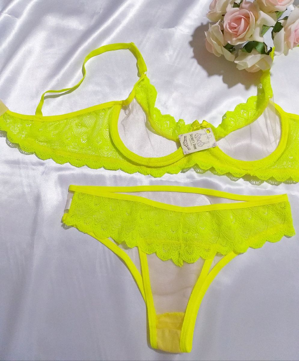 Conjunto De Lingerie Neon Aro Lingerie Feminina Secretsdani