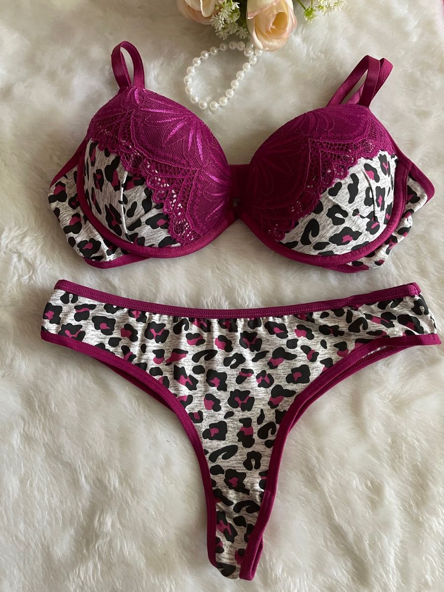 Conjunto de Lingerie Sexy Calcinha e Sutiã Lingerie Feminina Nunca