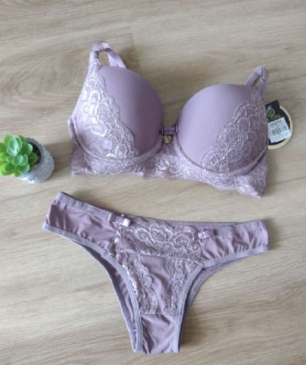 Conjunto de Lingerie Sexy Luxo Confortável Moda Íntima Lingerie