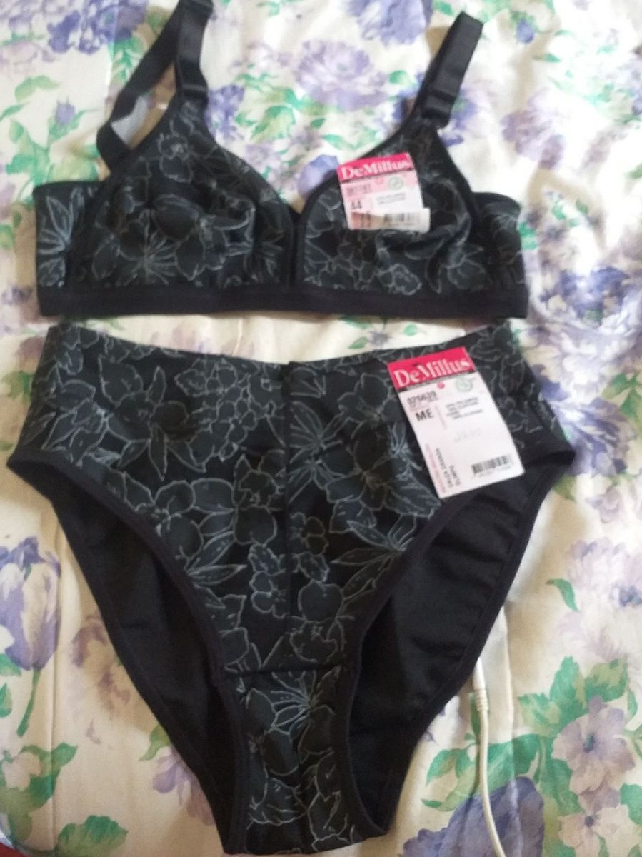 Conjunto Demillus Olimpo Anizete Preto Lingerie Feminina Demilus