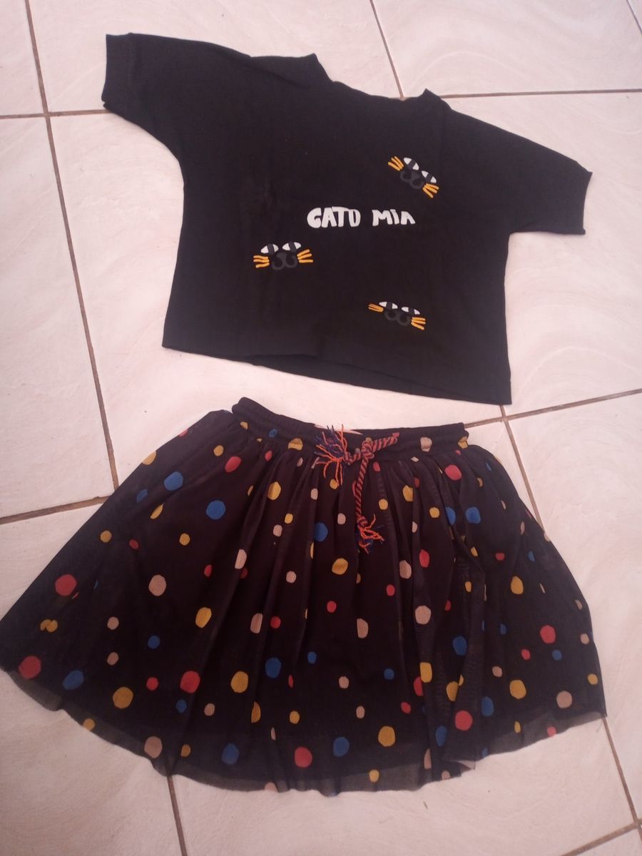 Conjunto F Bula Gato Mia Roupa Infantil Para Menina F Bula Usado