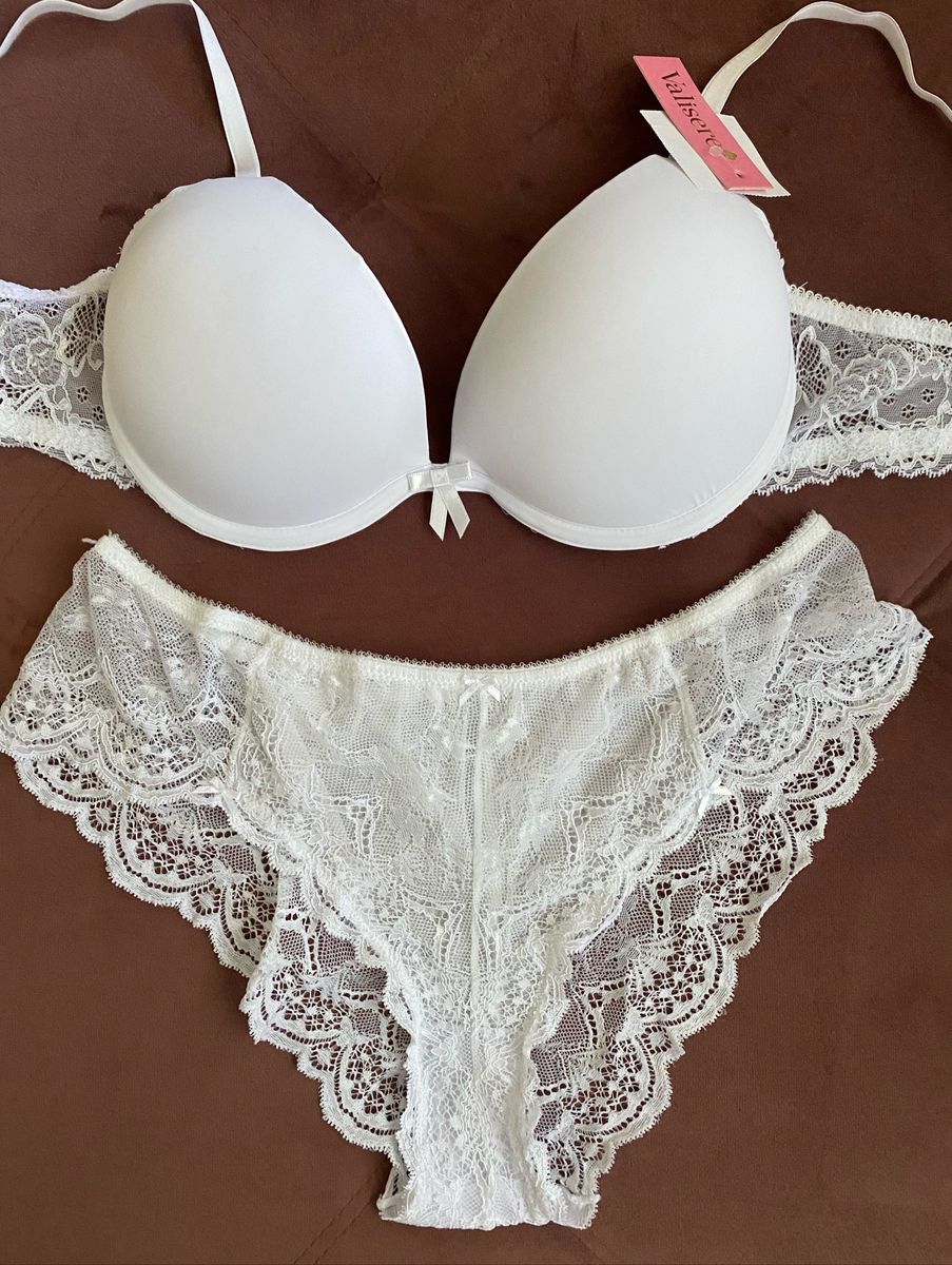 Conjunto Lingerie Branco Valisere Lingerie Feminina Valisere Nunca