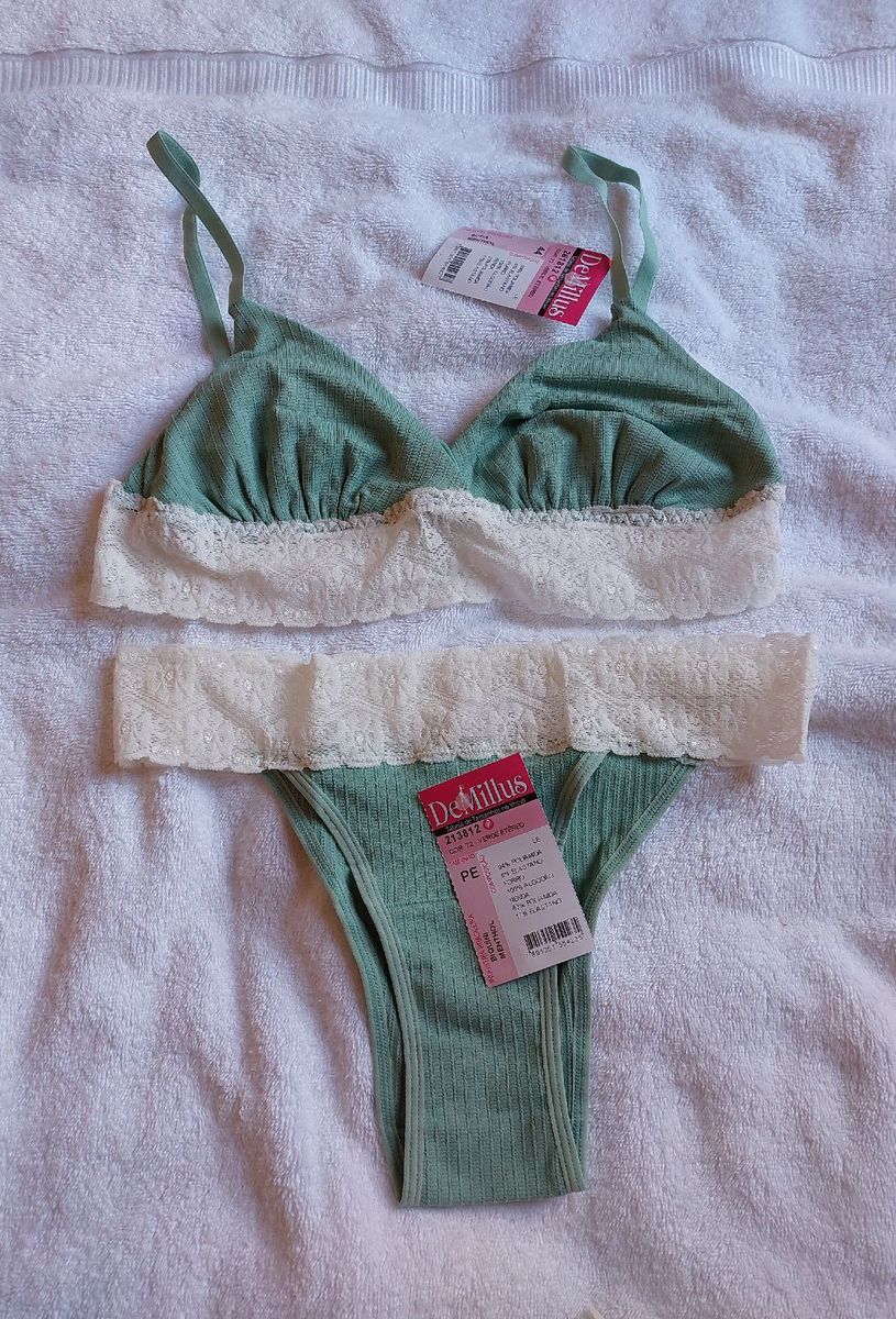 Conjunto Menthol Tam Lingerie Feminina Demillus Nunca Usado