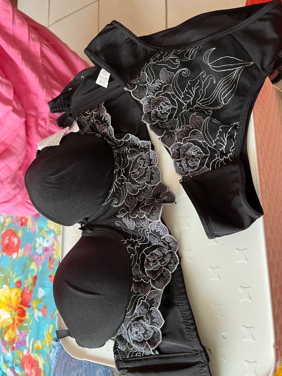 Conjunto Preto E Branco De Milus Lingerie Feminina Demillus Nunca