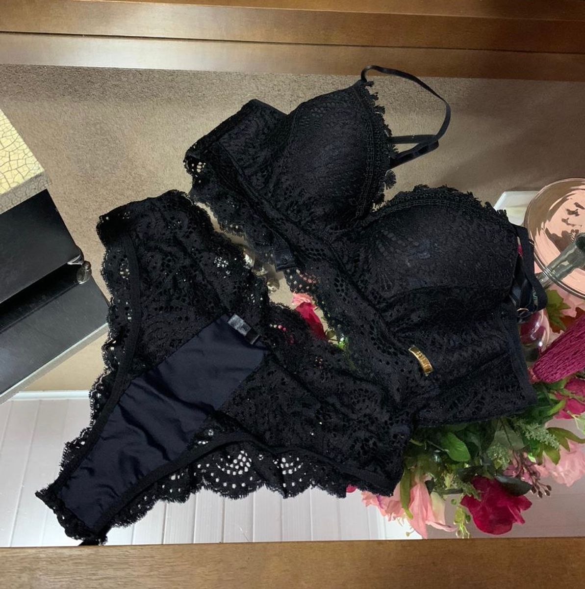 Conjunto Preto Fetelle Lingerie Feminina Fetelle Nunca Usado 45340008