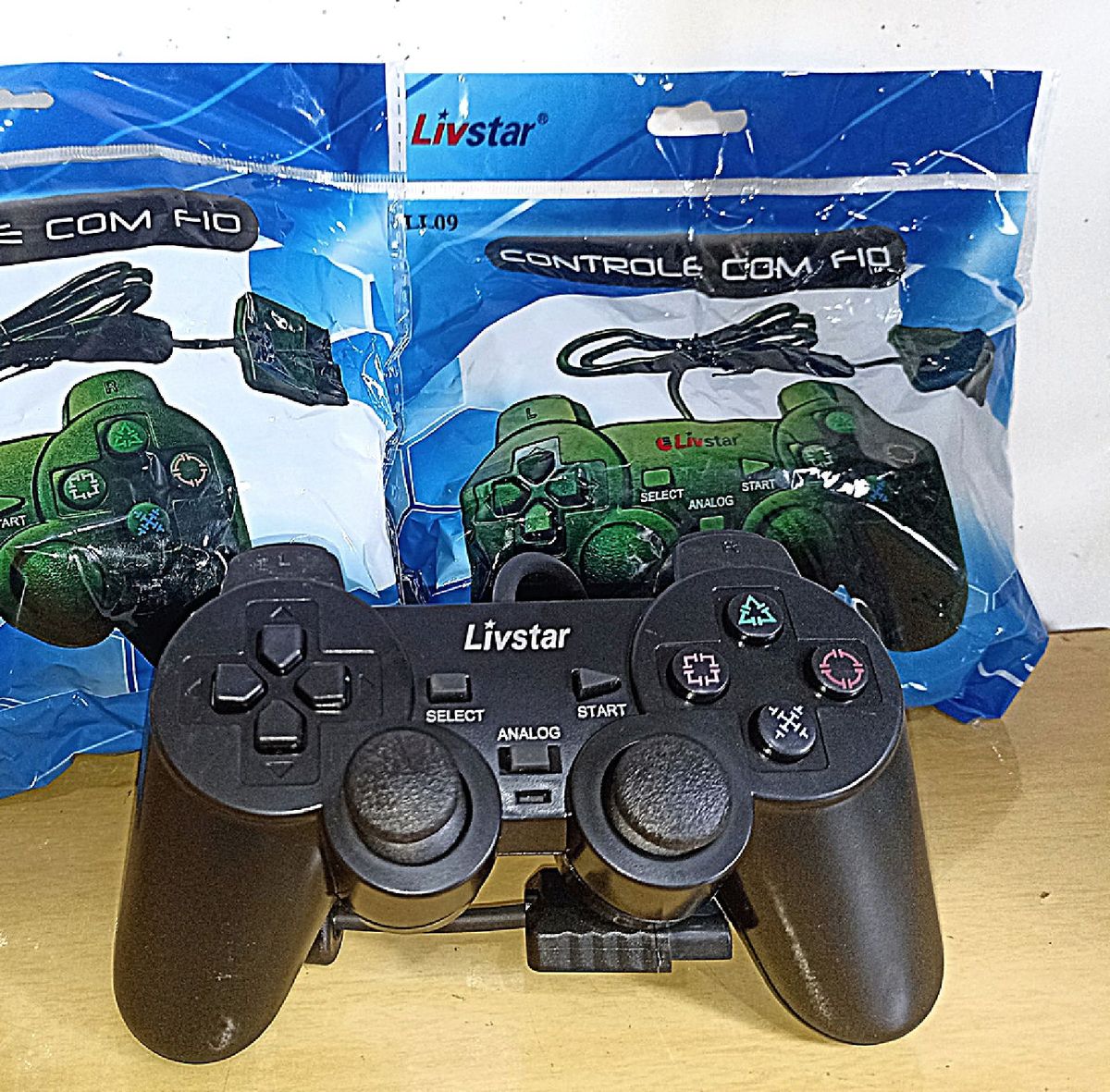 Controle Compativel para Ps2 Dualshock Fio e Analógico Acessório