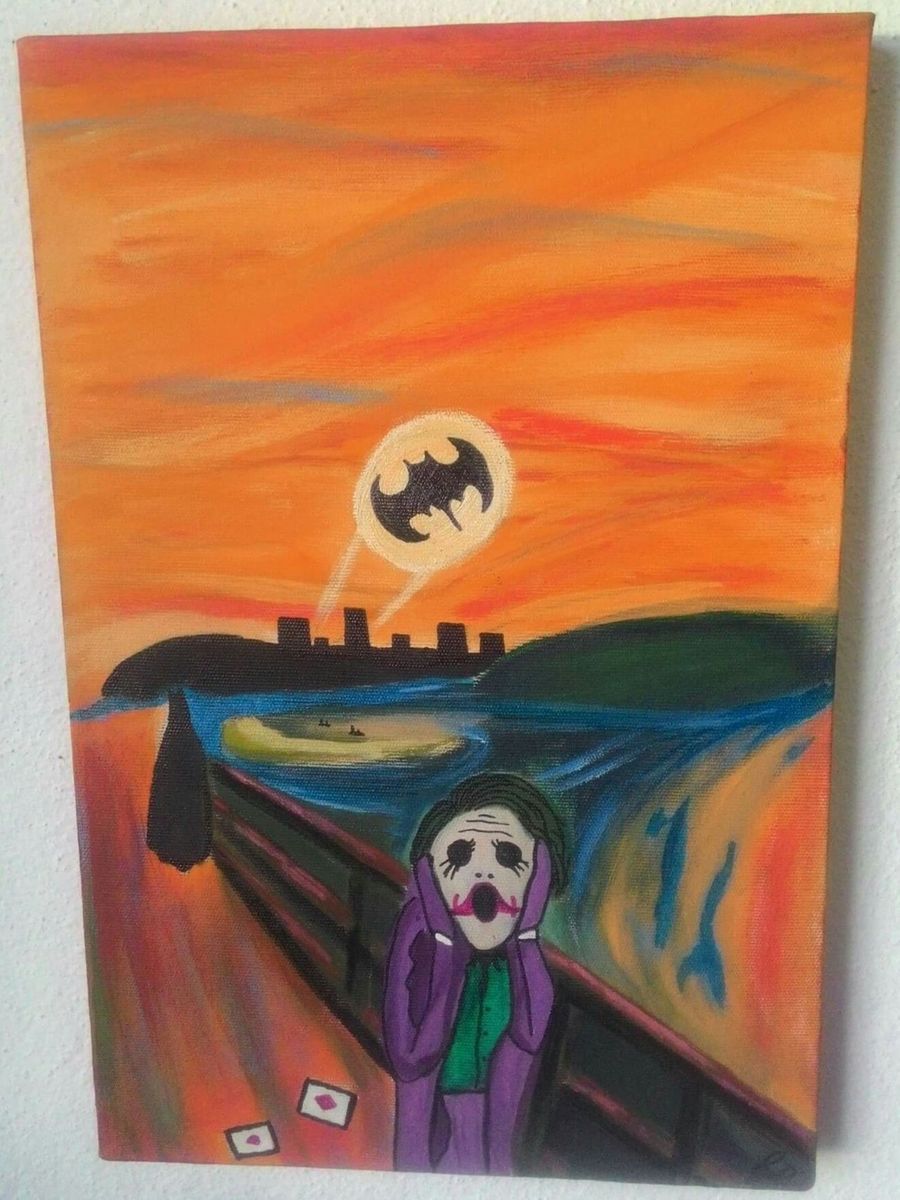 Coringa E Batman Em O Grito De Edvard Munch Releitura Item De