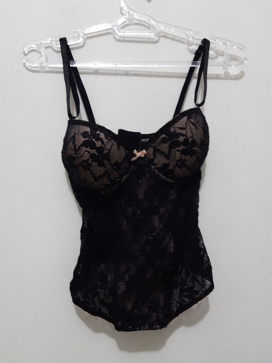 Corpete De Renda Preta Lingerie Feminina Nunca Usado Enjoei