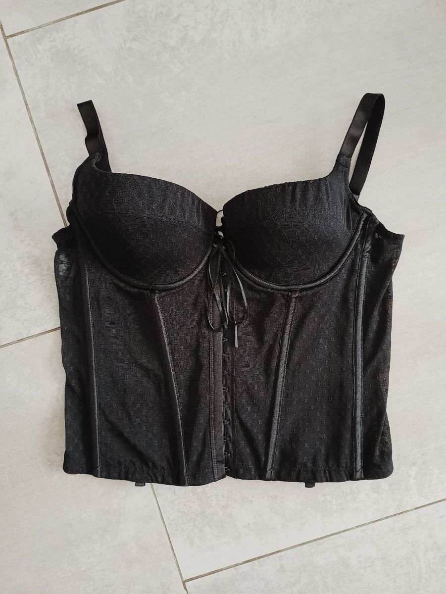 Corset Preto Ajust Vel Amarra O Lingerie Feminina Demillus Usado