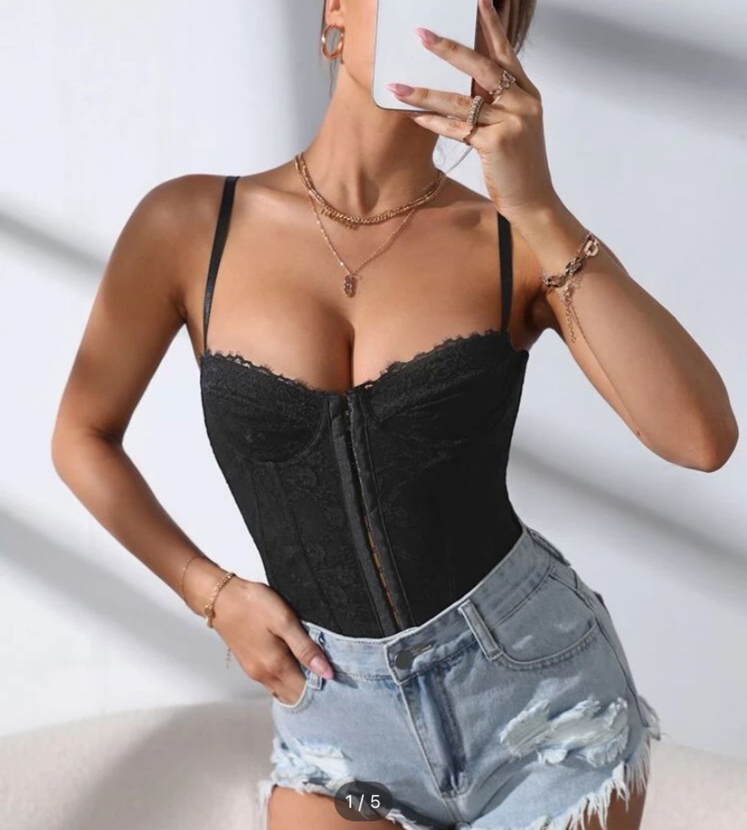 Corset Preto Blusa Feminina Shein Nunca Usado Enjoei