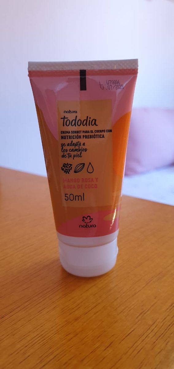 Creme Sorbet para O Corpo Manga Rosa e Água de Coco 50 Ml Tododia