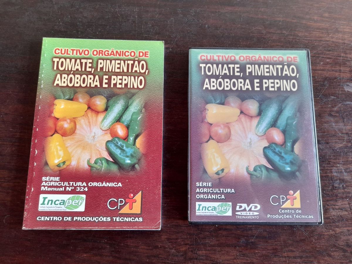 Curso Cultivo Orgânico Tomate Pimentão Abóbora e Pepino Livro Dvd