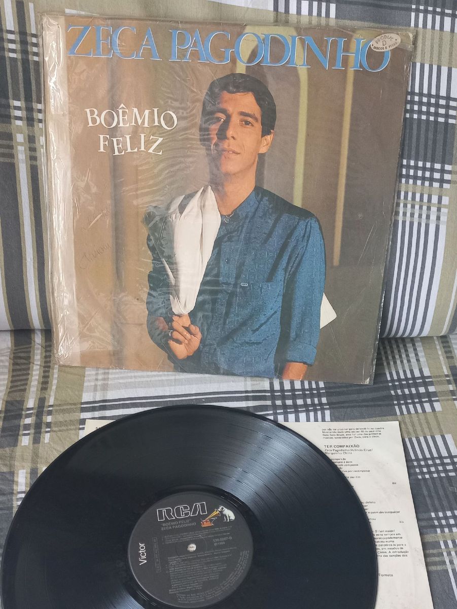 Disco De Vinil Zeca Pagodinho Bo Mio Feliz Item De M Sica Usado