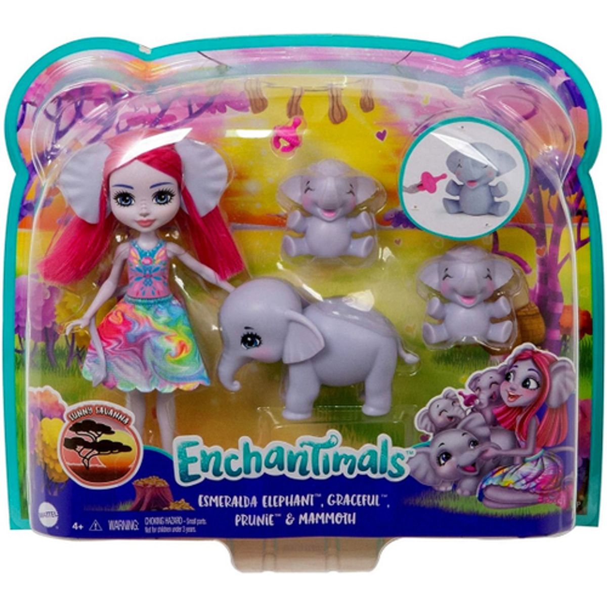 Enchantimals Boneca Esmeralda Elephant Elefantinhos Mattel Filme E