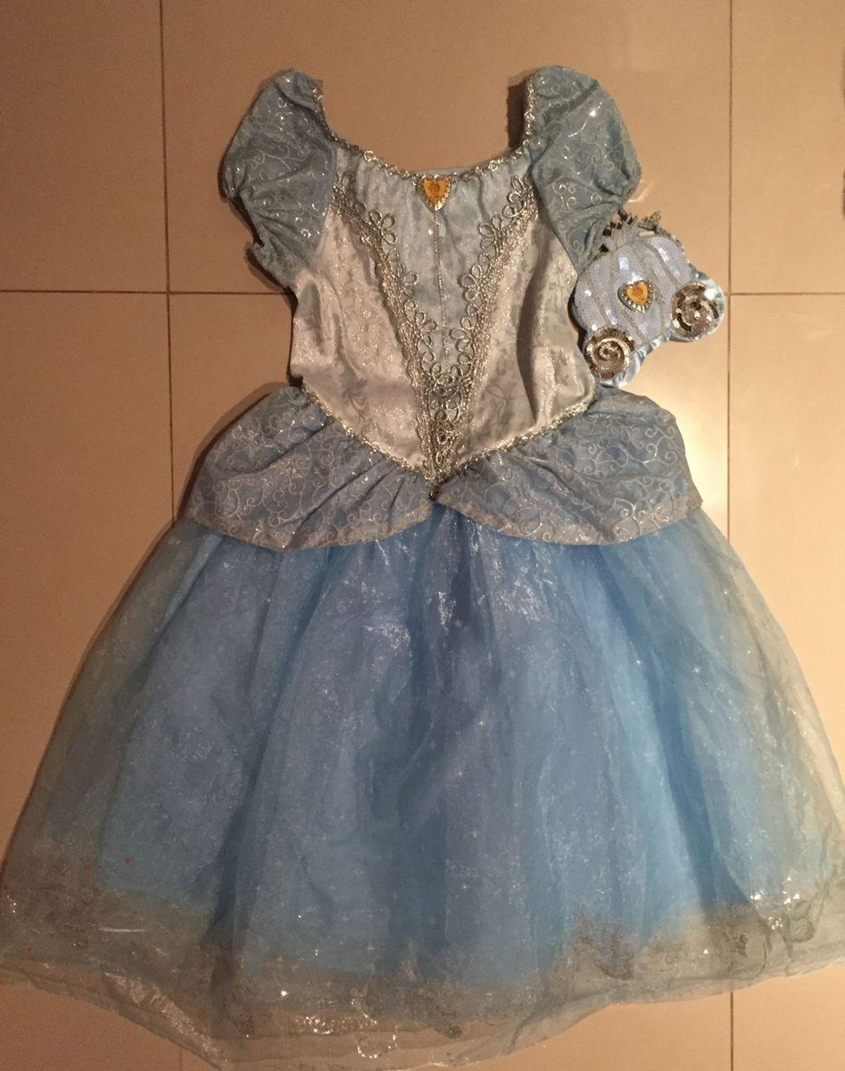 Fantasia Cinderella Super Luxo Roupa Infantil Para Menina Disney