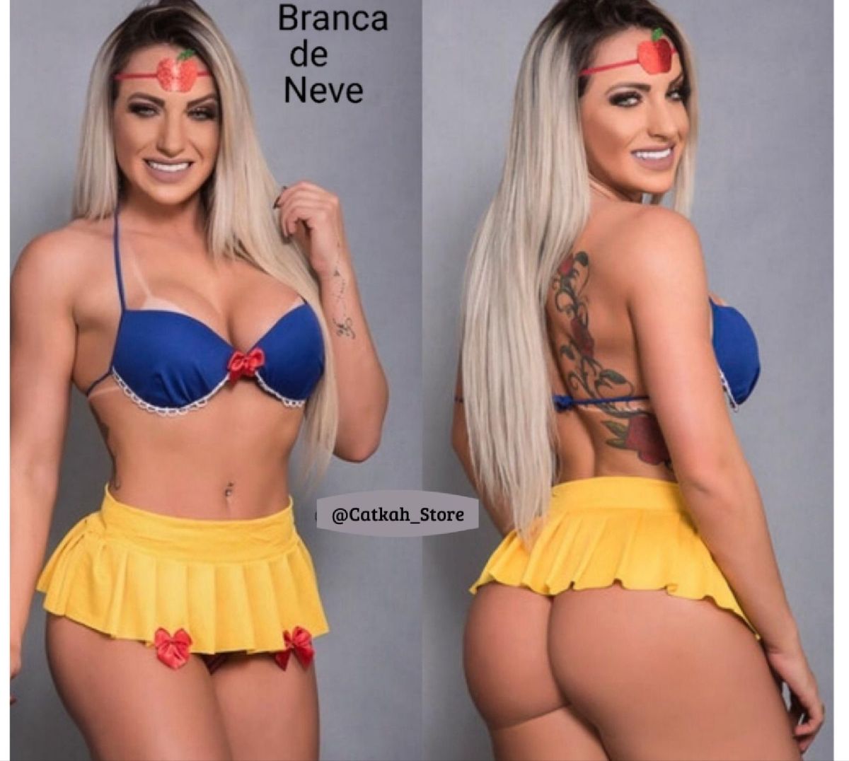 Fantasia Completa Branca De Neve Lingerie Feminina Catkah Store Nunca