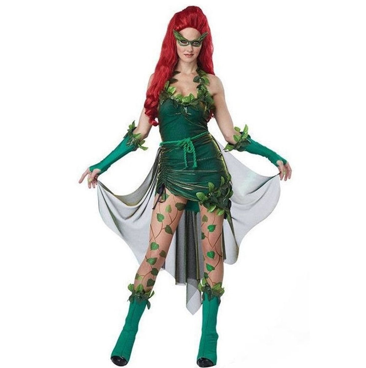 Fantasia Poison Ivy Hera Venenosa Vil Batman M Carnaval Vestido De