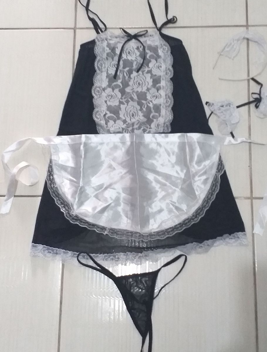 Fantasia Sexy Empregada Importada Cosplay Lingerie Feminina Nunca