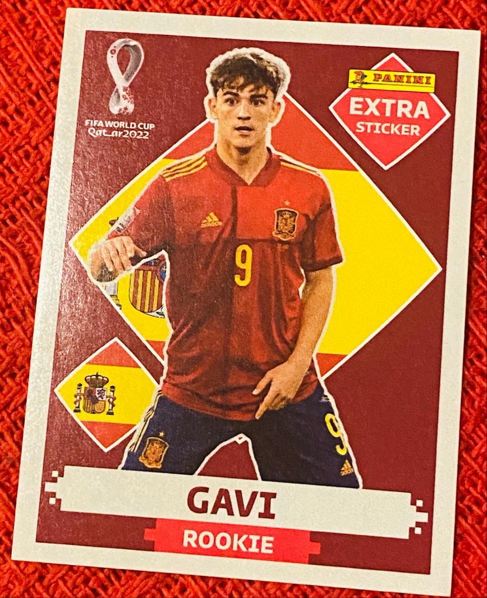 Figurinha Gavi Original Panini Roupa Esportiva Masculino Panini Nunca