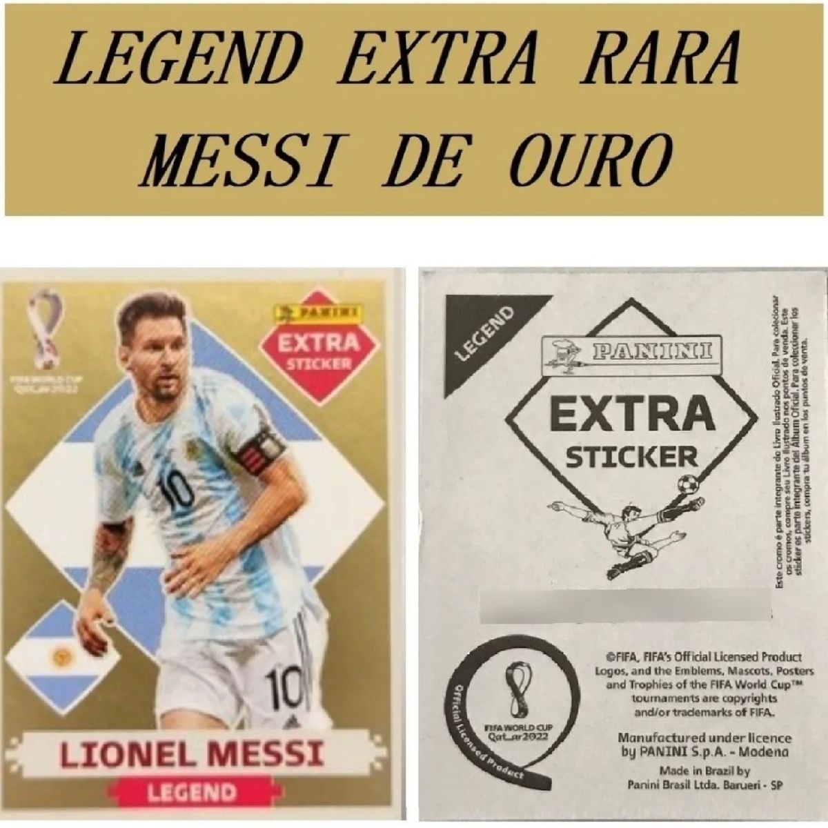 Figurinha Lionel Messi Legend Gold Extra Rarissima Item P Esporte E