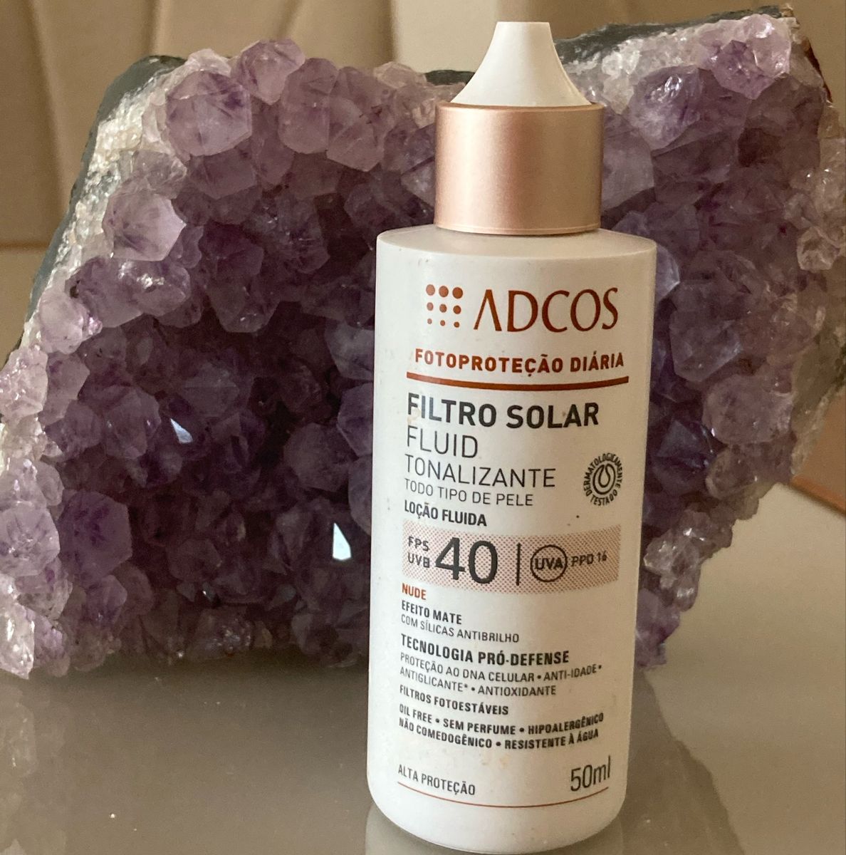 Filtro Solar Adcos Fluid Tonalizante Cor Nude Fps 40 Cosmético