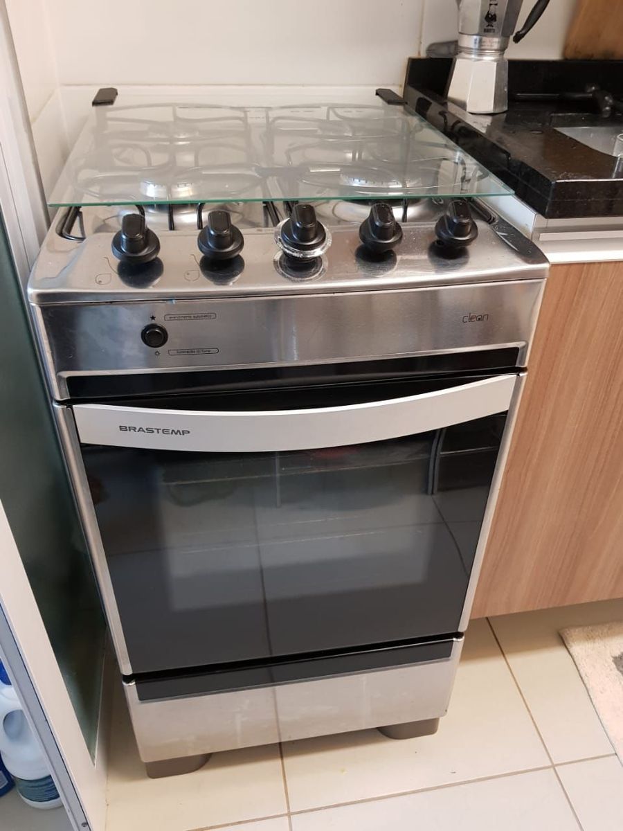 Fogão de Piso 4 Bocas Brastemp Bfo4n Inox Eletrodoméstico Brastemp