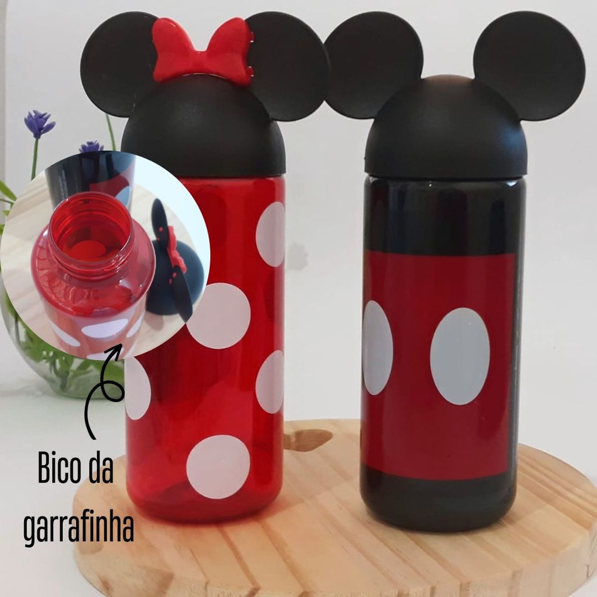 Garrafa Mickey e Minnie 2 Unidades Móvel de Cozinha Avon Nunca