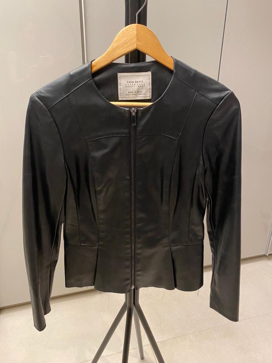 Jaqueta Couro Ecológico Zara Casaco Feminino Zara Usado 54354504 enjoei