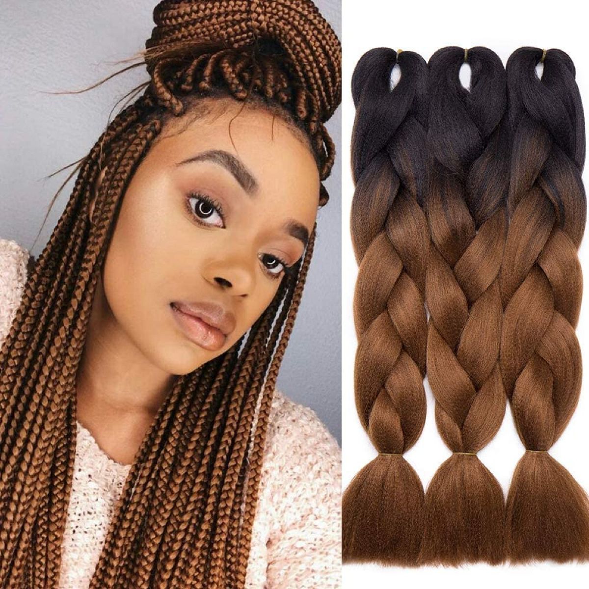 Jumbo Para Tran A Braidbox Preto Loiro Mel Produto P Cabelos