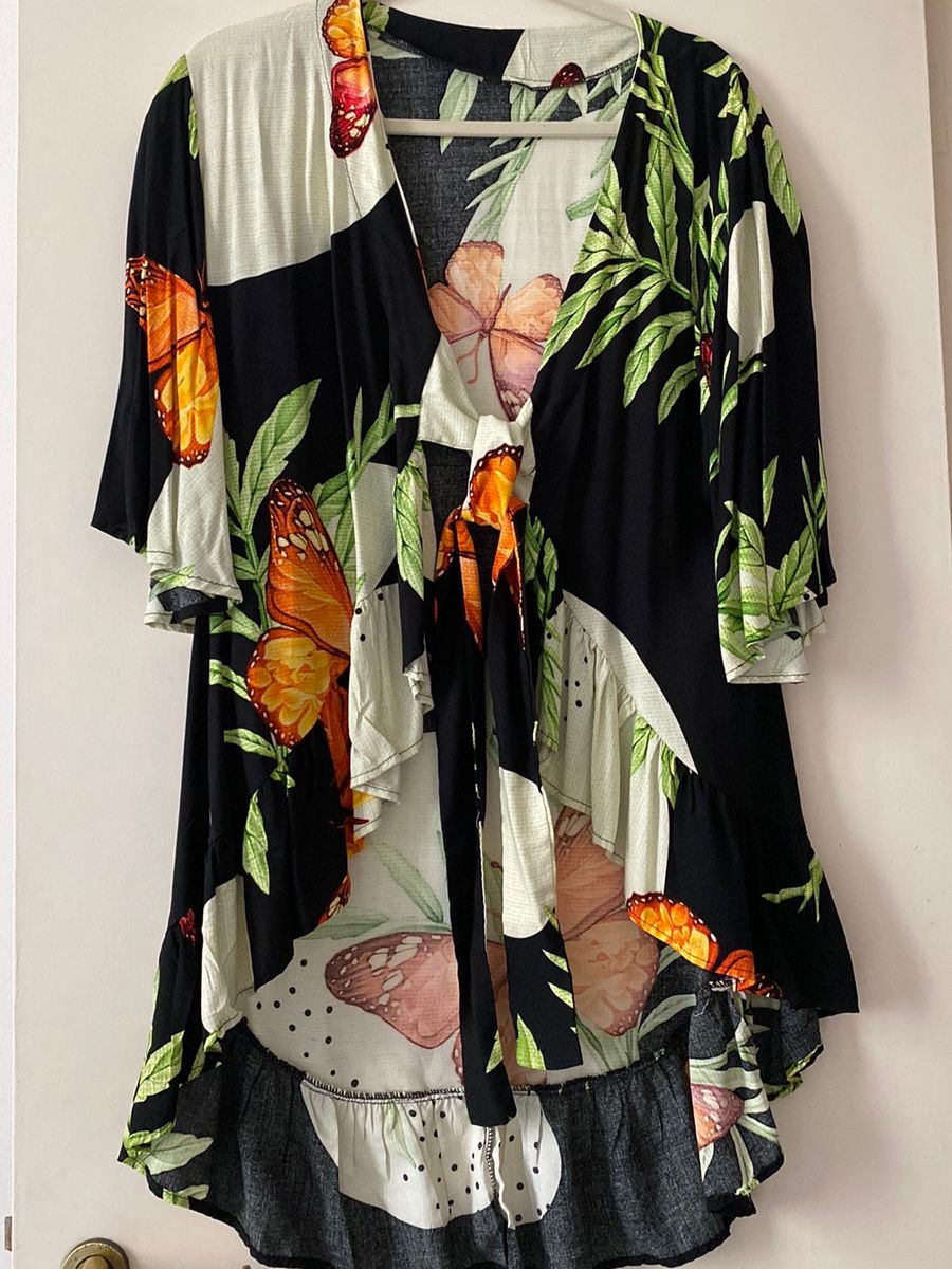 Kimono Borboletas Blusa Feminina Nunca Usado Enjoei