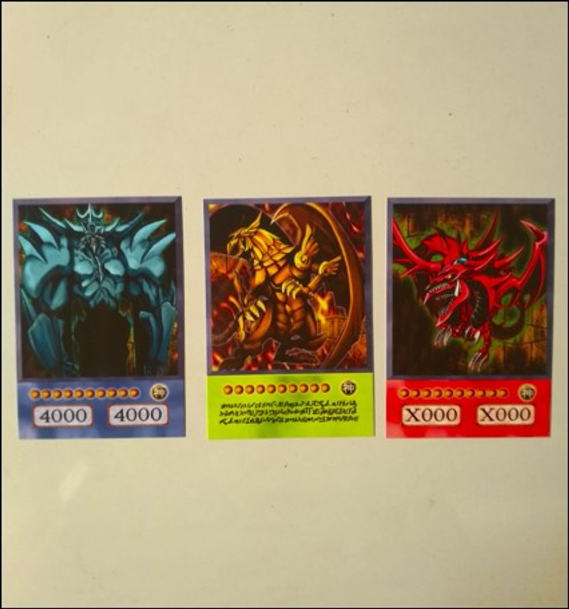 Kit 3 Cards Cartas Deuses Egípcios Yu gi oh Tamanho Grande Padrão