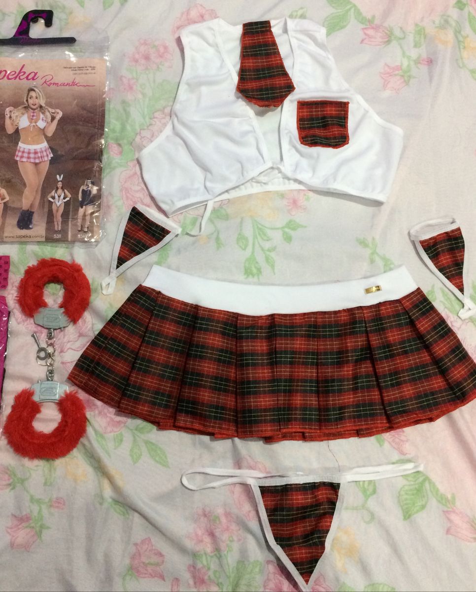 Kit Colegial Mayla Completo Algemas De Brinde Lingerie Feminina