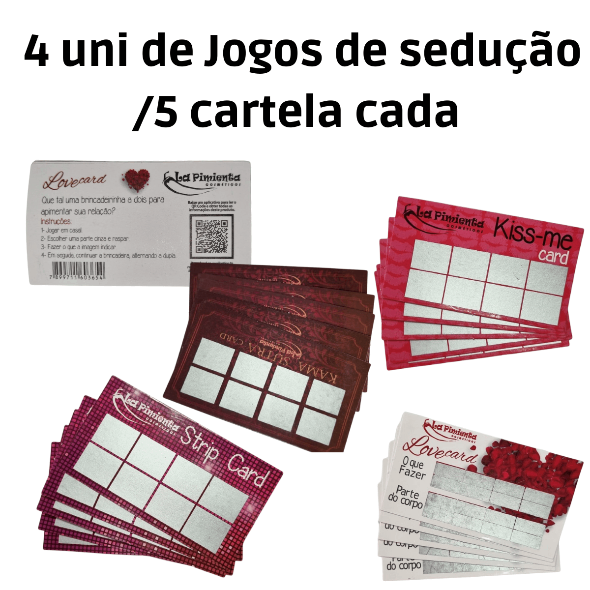 Kit Raspadinha Er Tica Uni De Jogos Love Card Kiss Me Kama Sutra