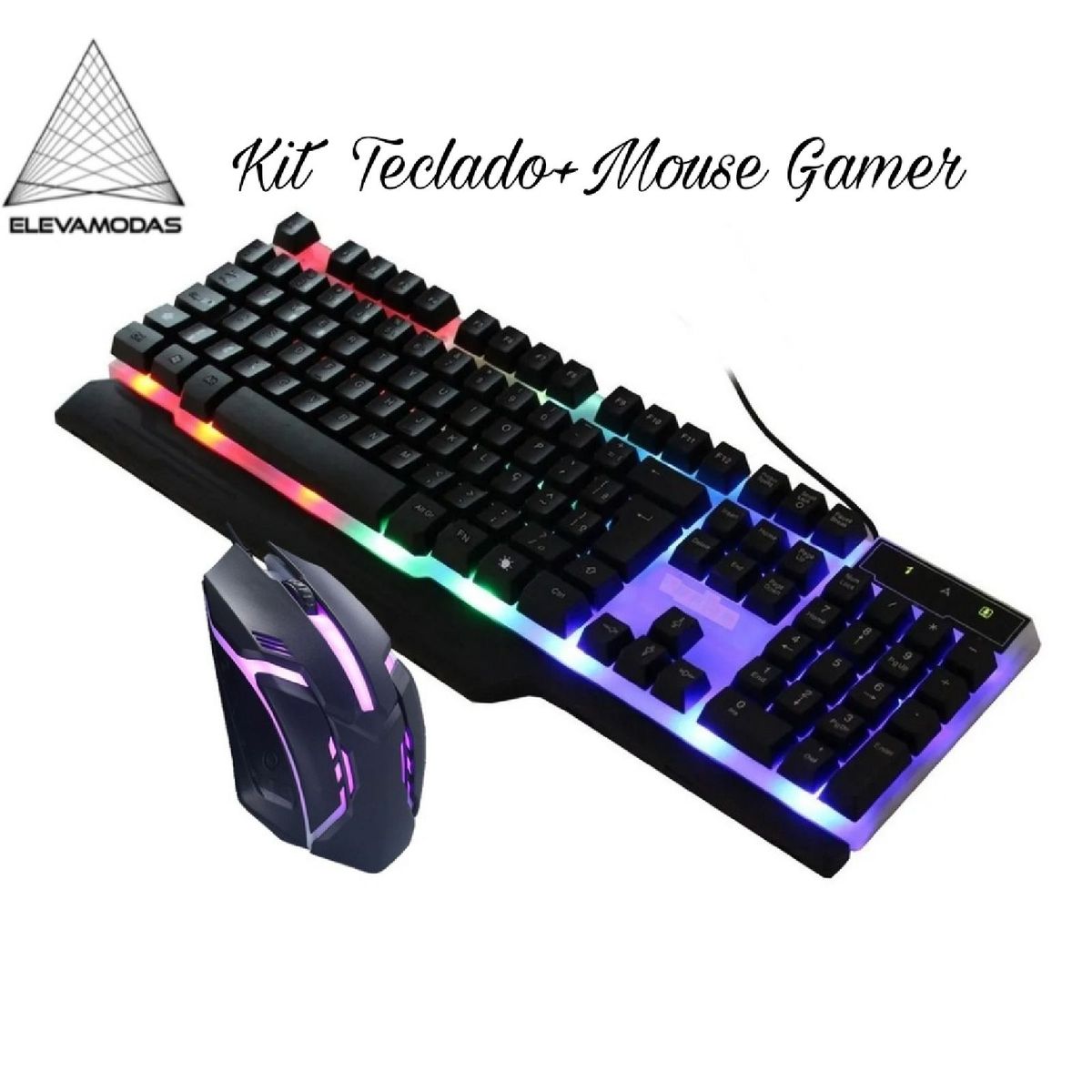 Kit Teclado Mouse Gamer Semi Mecânico Bansontech 503 Cacareco Bs