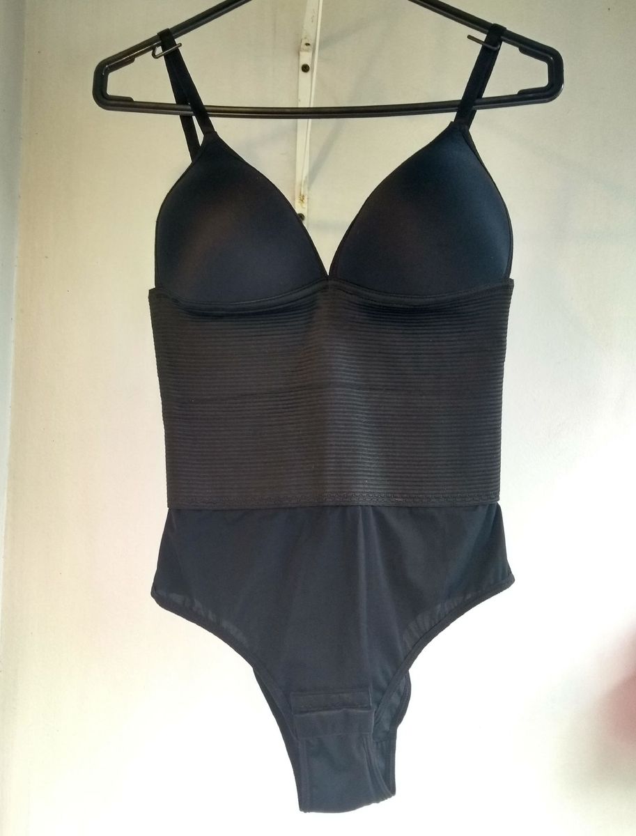 Lindo Body Black de Compressão No Abdômen Lingerie Feminina Lucitex