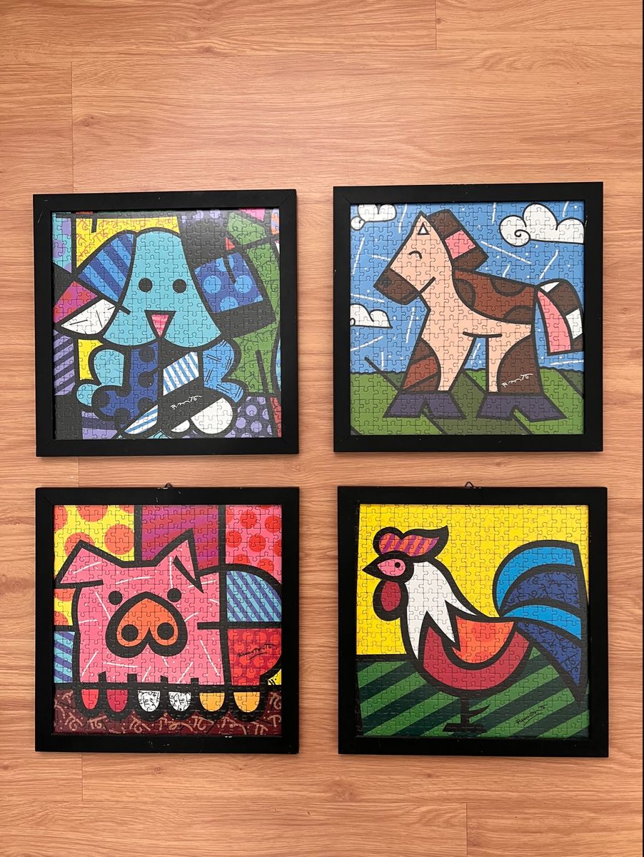 Lindo Conjunto de Quadros de Quebra cabeça Romero Brito Item de