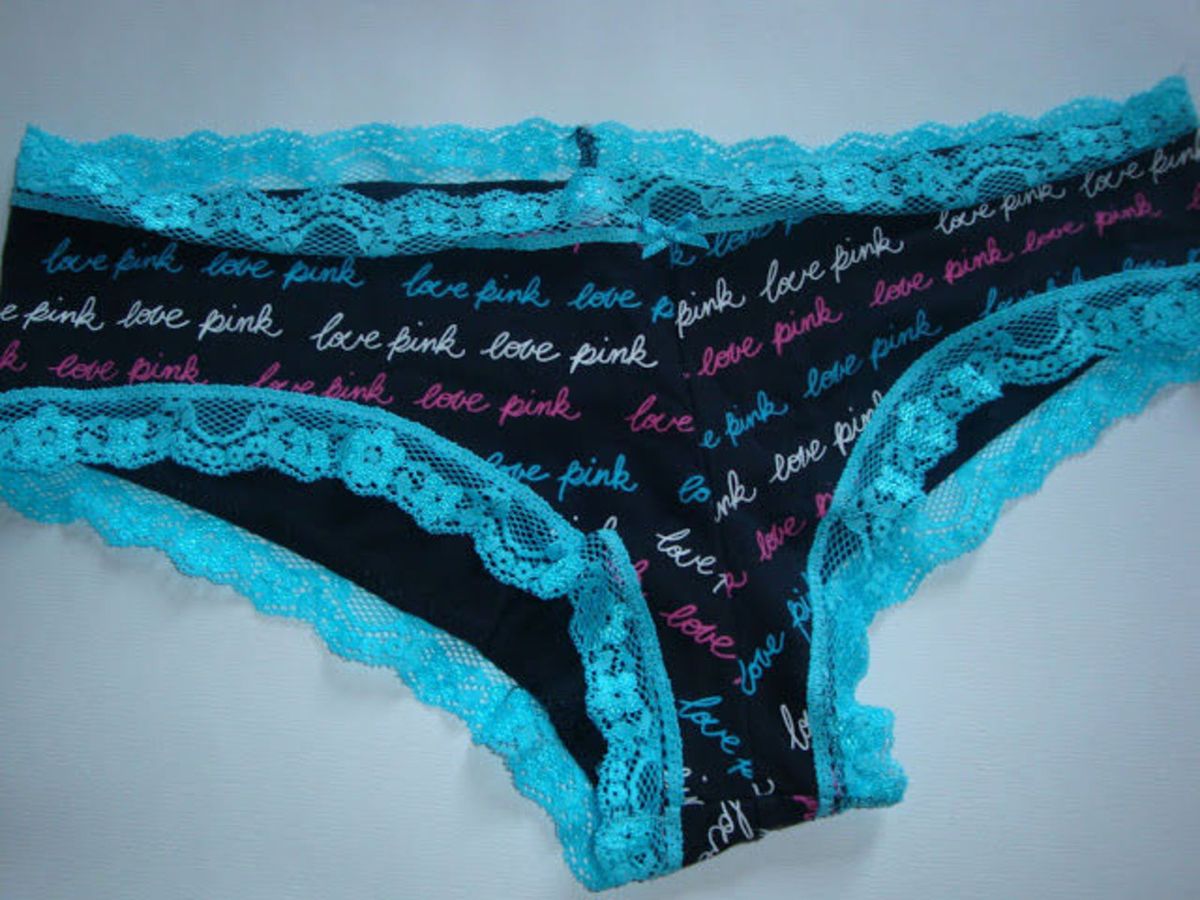 Lingerie Victorias Secret Calcinha Pink Preta E Azul Turquesa