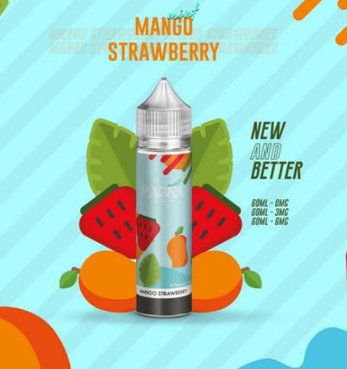 Líquido Magna E liquid Mint Mango Strawberry 3mg Cacareco Magna