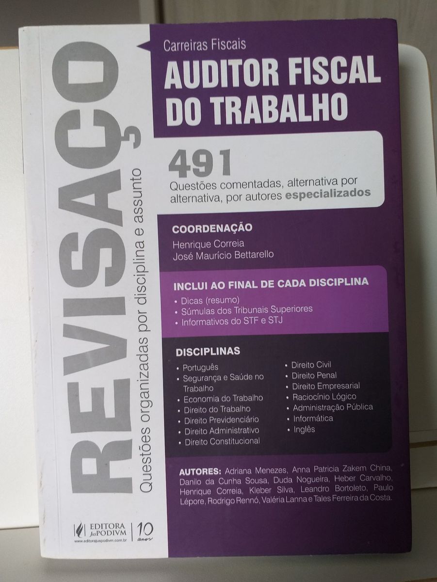 Livros Revisaço Auditor Fiscal do Trabalho Brinde Livro Editora