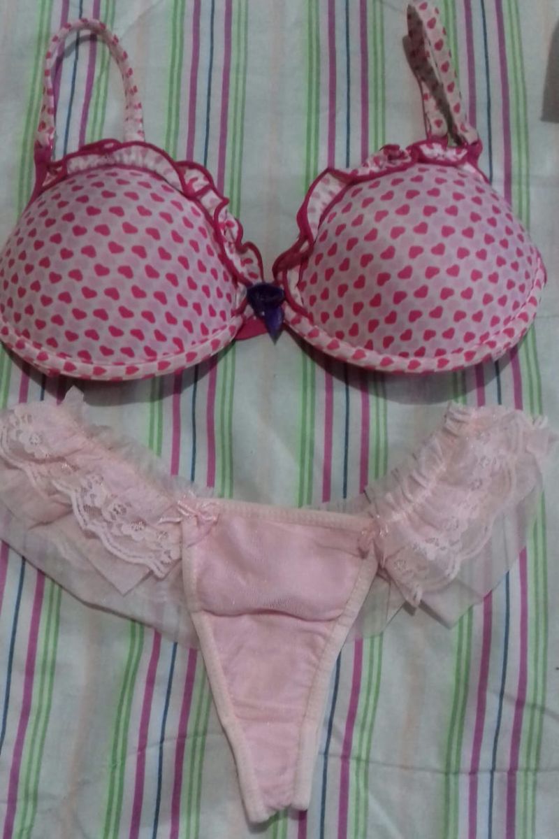 Lolita Sutiã Rosa e Calcinha M Lingerie Feminina Estilo Victória