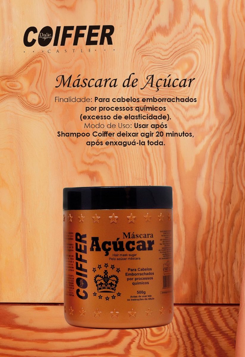 Mascara de Açucar Coiffer 500g Cabelos Emborrachados Cosmético