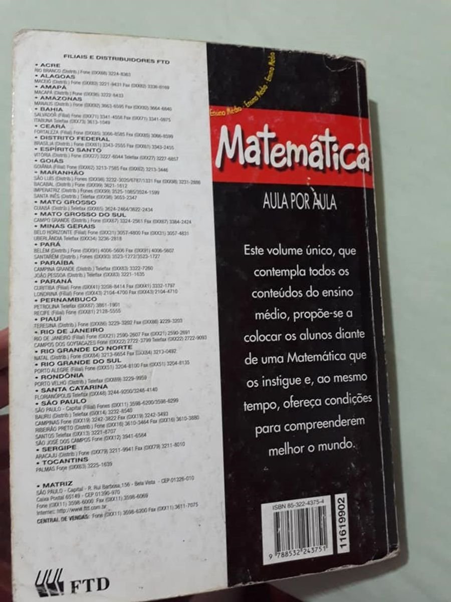 Matem Tica Livro Aula Por Aula Livro Usado Enjoei