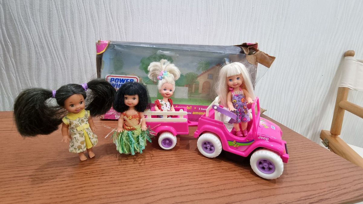 Mattel Fisher Price Barbie Kelly Wheels Jeep Wagon Motorized Playset