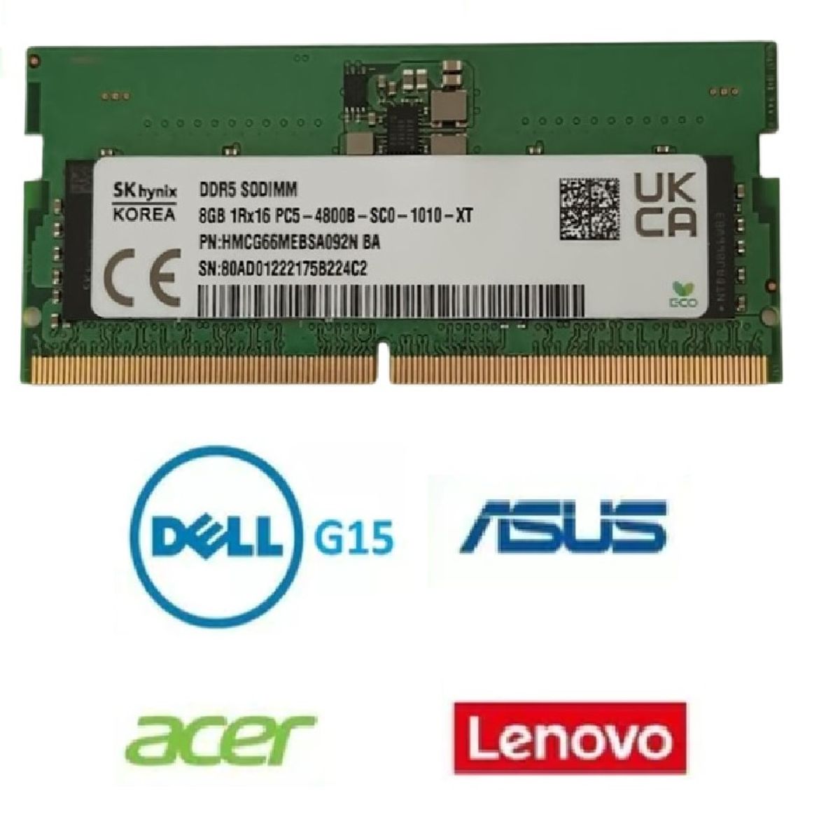 Memória Sk Hynix 8 Gb 4800mhz Ddr5 Sodimm Notebook Dell G15