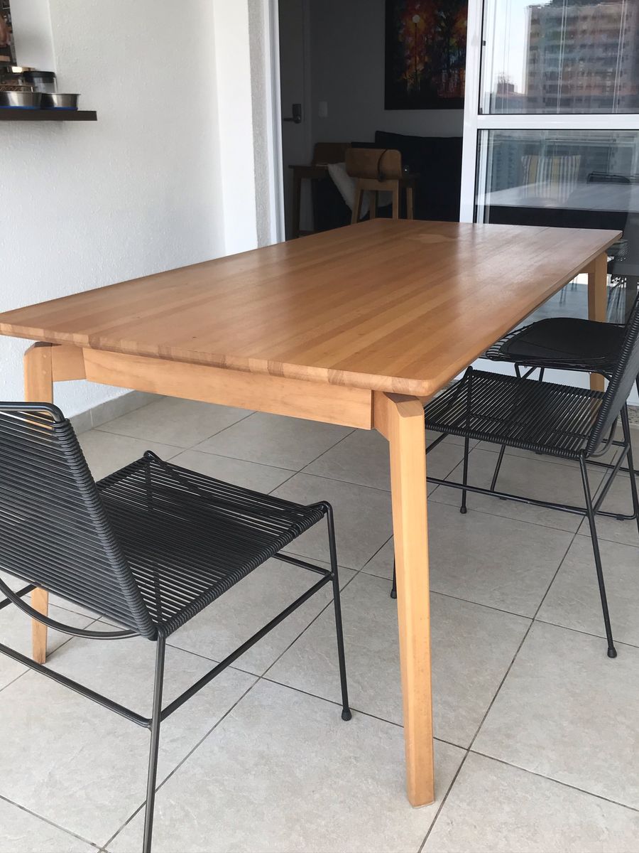 Mesa de Jantar em Madeira Maciça Tok Stok Mesa Tok E Stok Usado