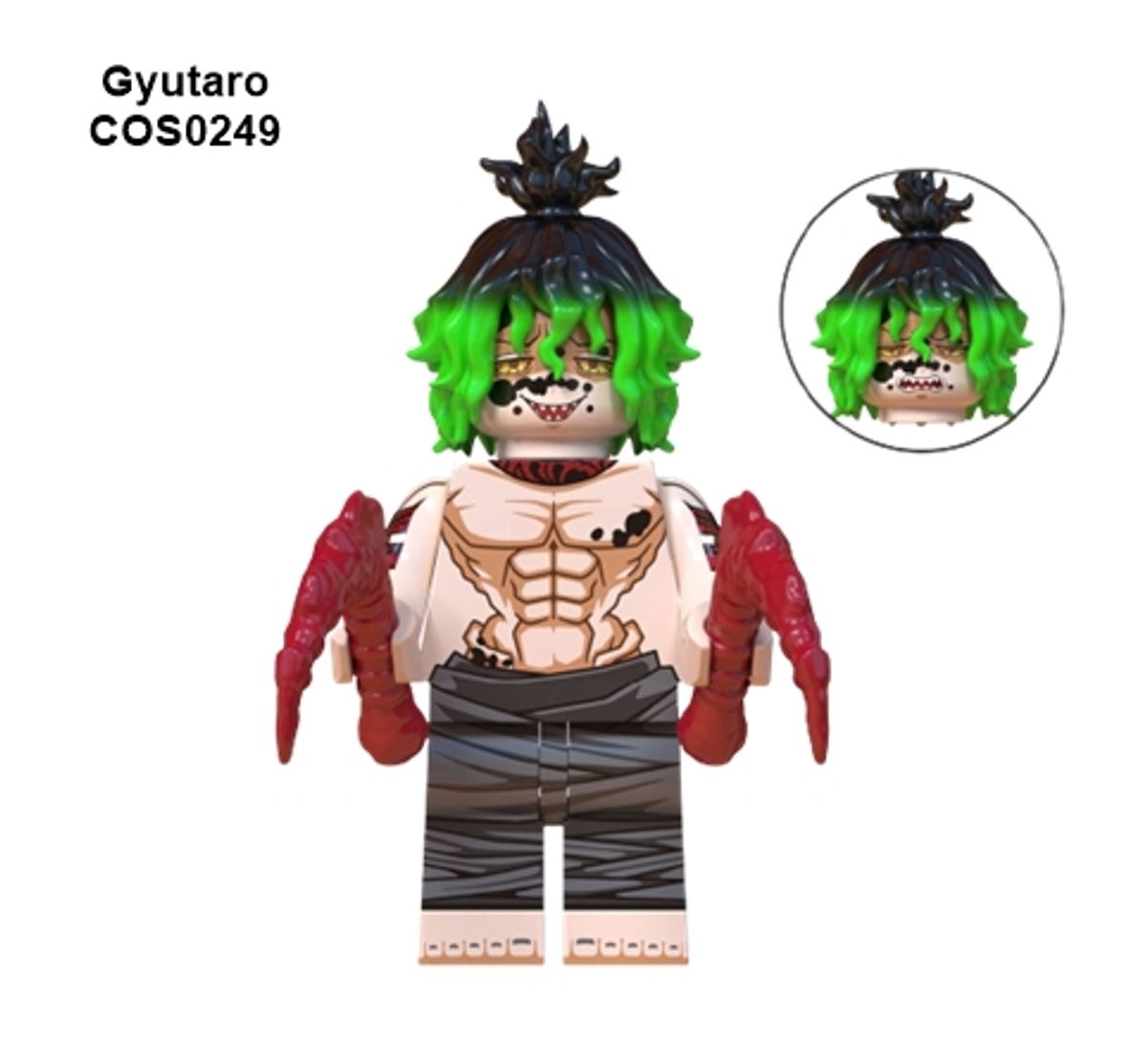 Minifigura Bloco De Montar Gyutaro Anime Demon Slayer Lego Kimetsu No