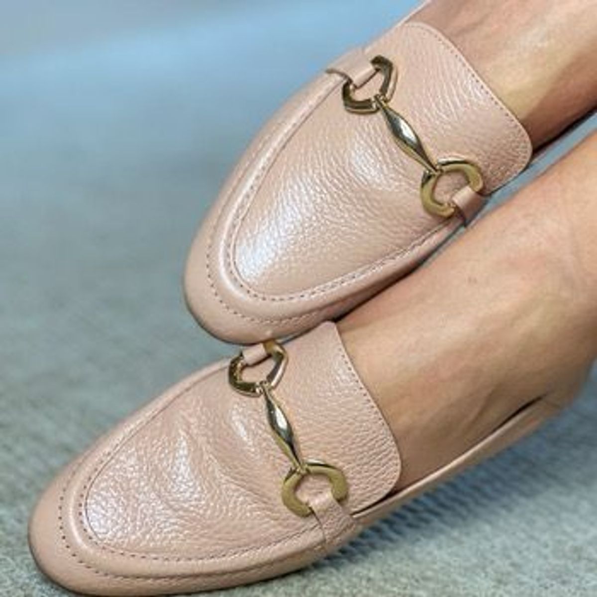 Mocassim Couro Nude Luma Arezzo Original Sapato Feminino Arezzo