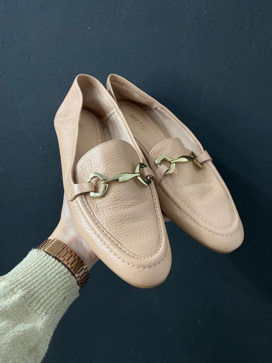 Mocassim Arezzo Seminovo Nude Sapato Feminino Arezzo Usado 87457169